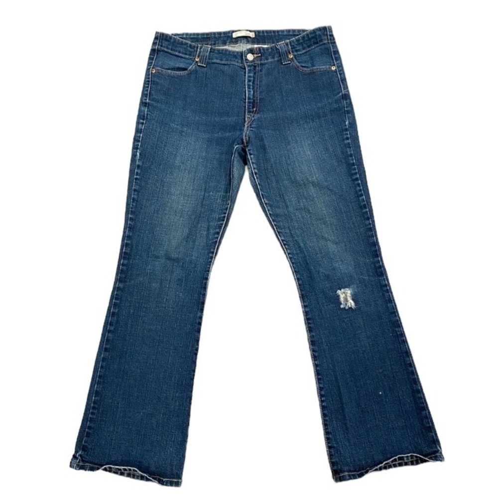 Levi’s 525 Bootcut Blue Distressed Denim Jeans Size 16